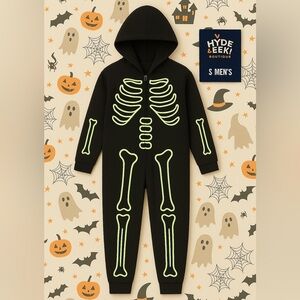 Hyde & EEK! Skeleton Glow One Piece Pajama Men’s Small